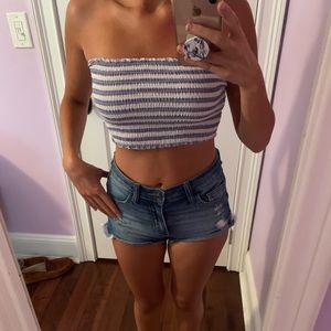 Blue and White tube top